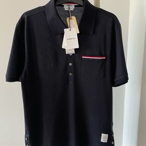 Thom browne navy polo shirt size 2